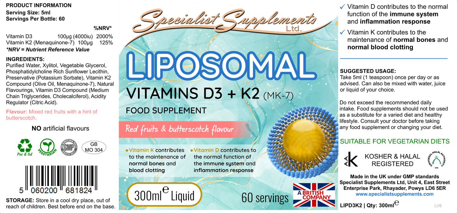 LIPOSOMAL Vitamins D3 + K2